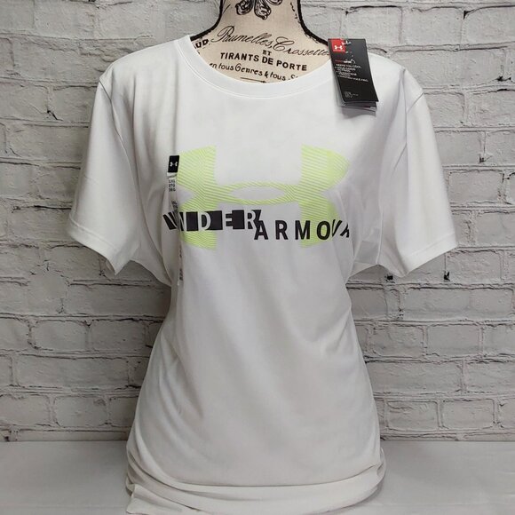 UNDER ARMOUR 'HEATGEAR' LOOSE FIT REFLECTIVE BACK GRAPHIC TEE - Picture 7 of 16